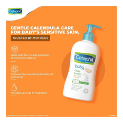 Cetaphil Baby Daily Body Lotion with Organic Calendula, Sweet Almond Oil, 13.5 Oz