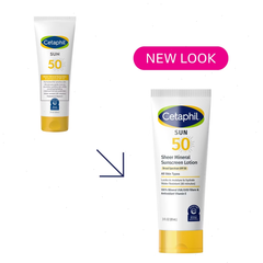 Cetaphil Sheer Mineral Sunscreen Face & Body SPF 50 - 3 fl oz: Hypoallergenic Lotion, Oil-Free with Vitamin E