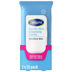 Cetaphil Gentle Skin Cleansing Face Wipes Cloths - Unscented - 2pk/50ct: Hypoallergenic, Makeup Remover, All Skin Types