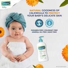 Cetaphil Baby Daily Body Lotion with Organic Calendula, Sweet Almond Oil, 13.5 Oz