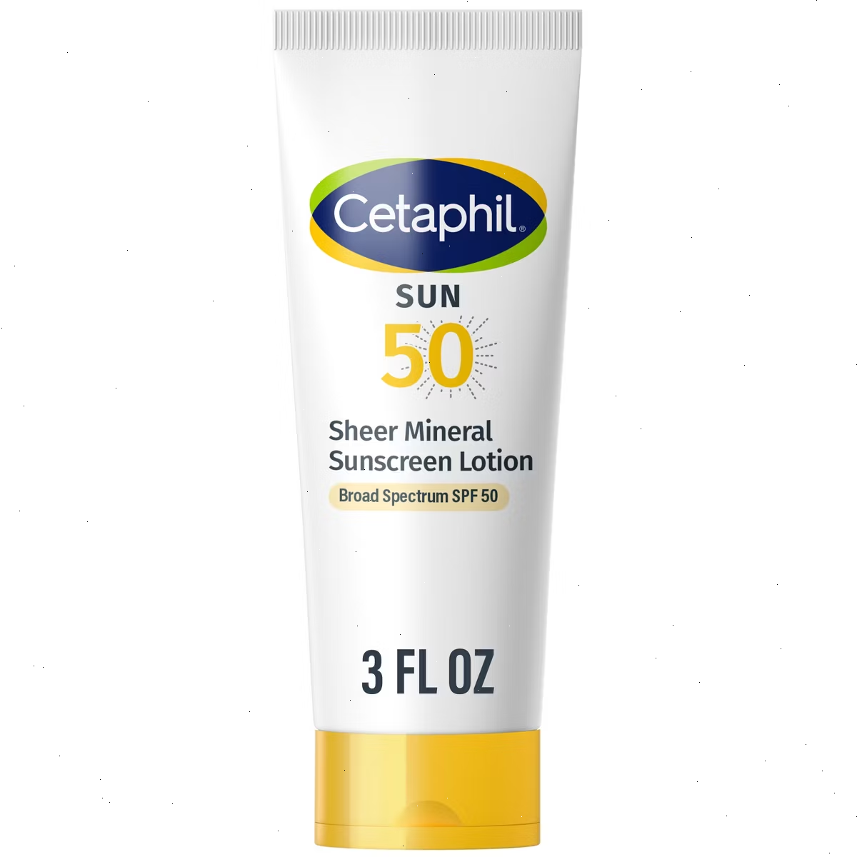 Cetaphil Sheer Mineral Sunscreen Face & Body SPF 50 - 3 fl oz: Hypoallergenic Lotion, Oil-Free with Vitamin E